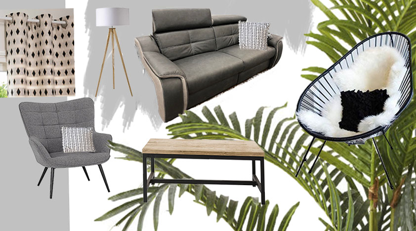 planche d'ambiance proposée pour la conception de décoration intérieure